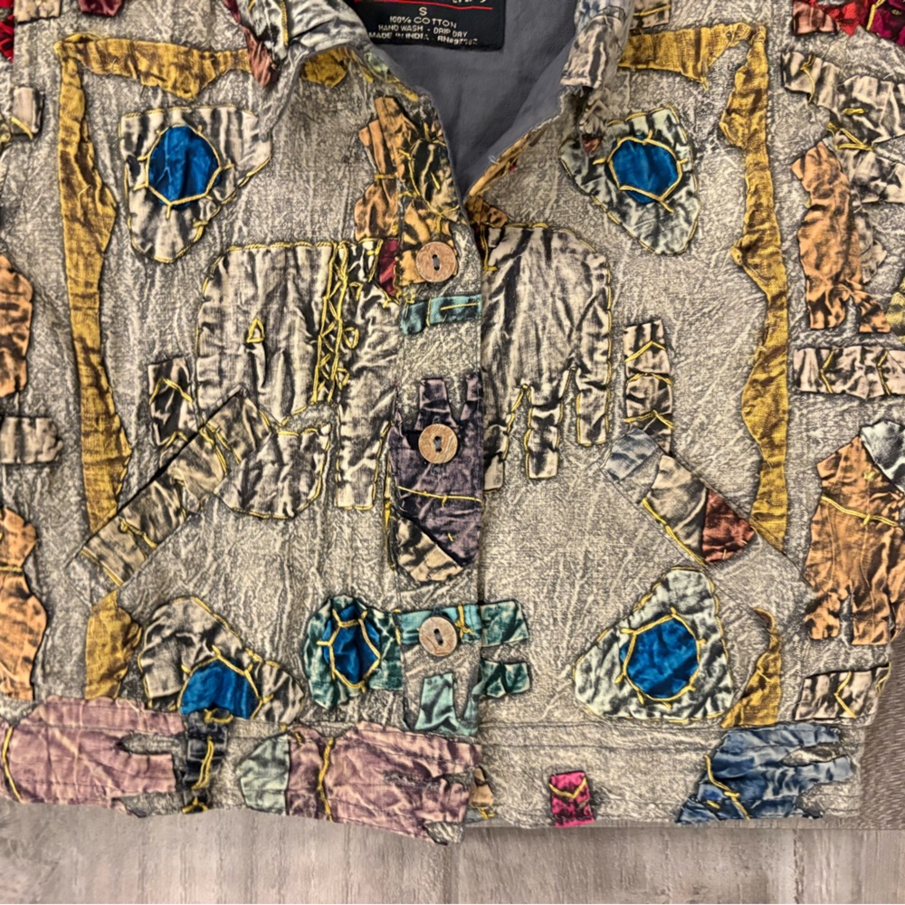 Sacred Threads Colorful Patchwork Kids Jacket Size Small - Picture 2 of 8